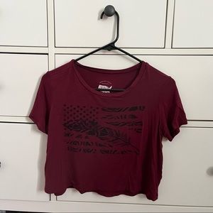 Burgundy American Eagle Crop Top